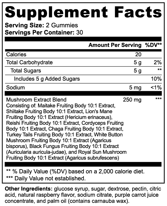 Mushroom Extract Complex 10-Mushroom Blend for Immunity & Energy supplement bottle product image