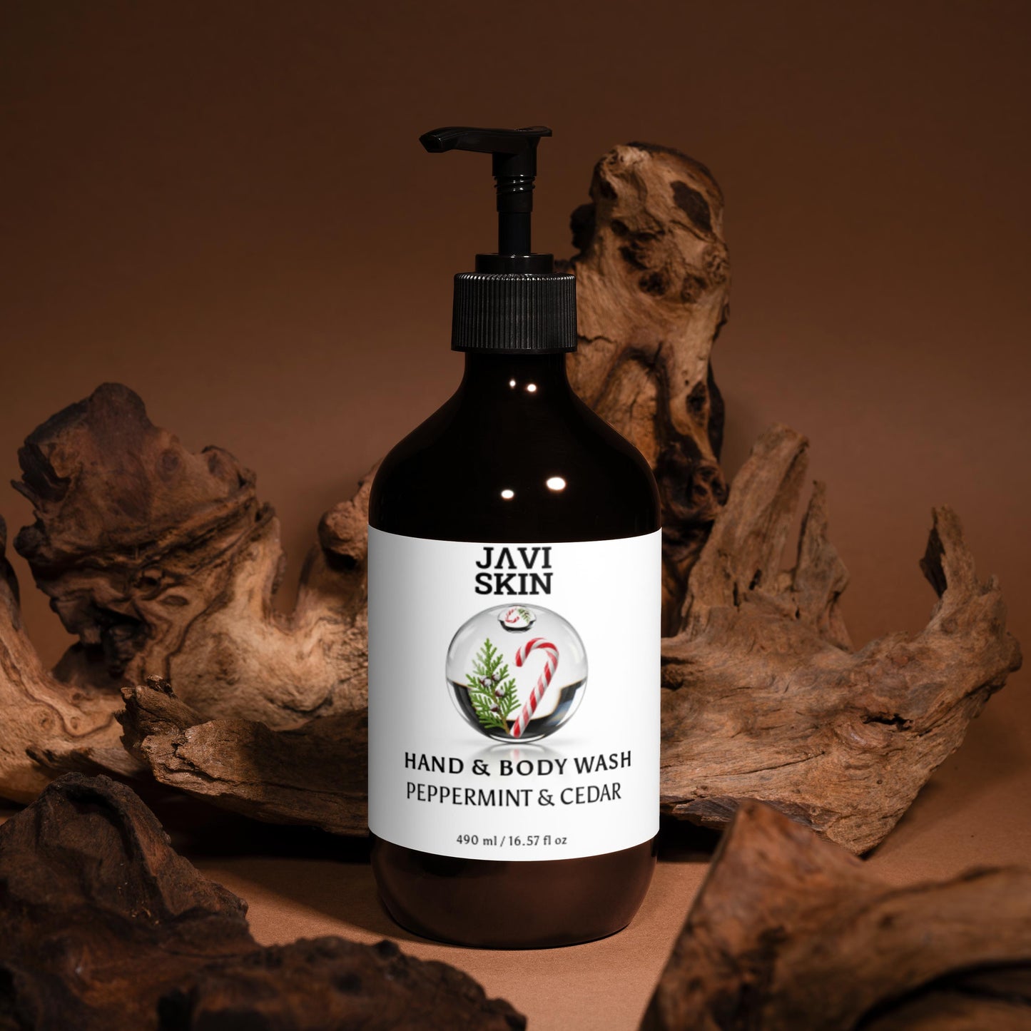 Hand & Body Wash, Peppermint & Dark Cedar