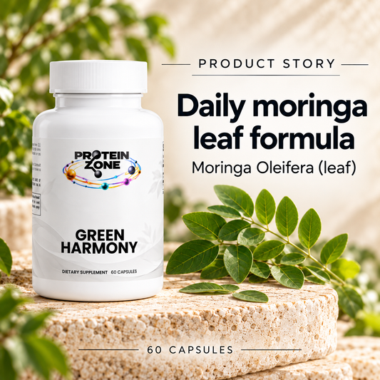 Green Harmony product story — daily moringa leaf formula