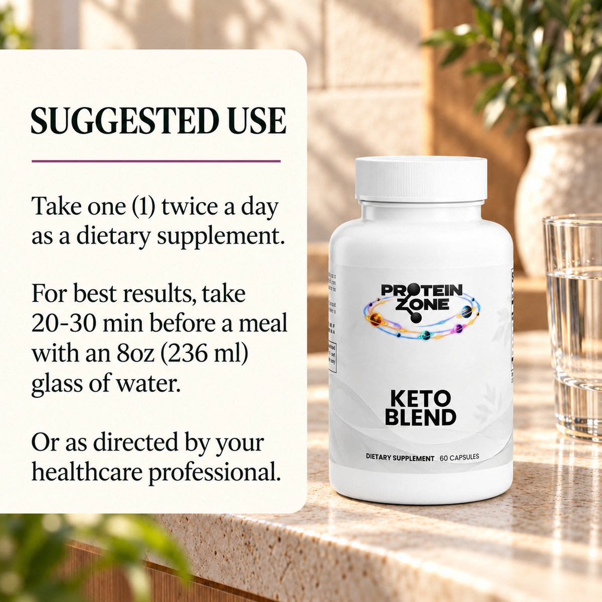 Keto Blend suggested use directions as stated by the manufacturer.