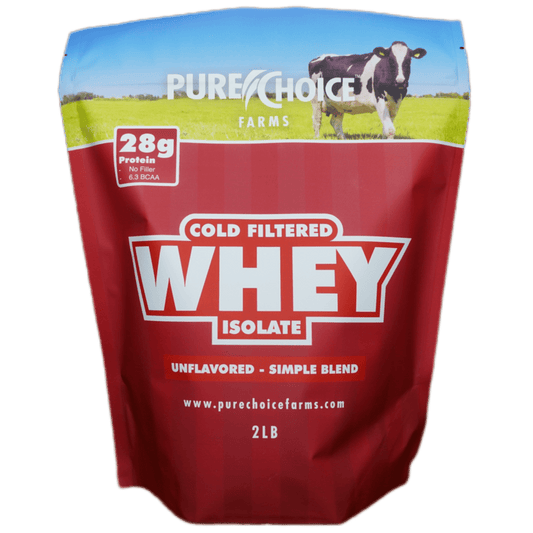Two-pound bag of Pure Choice Farms Unflavored Whey Protein Isolate