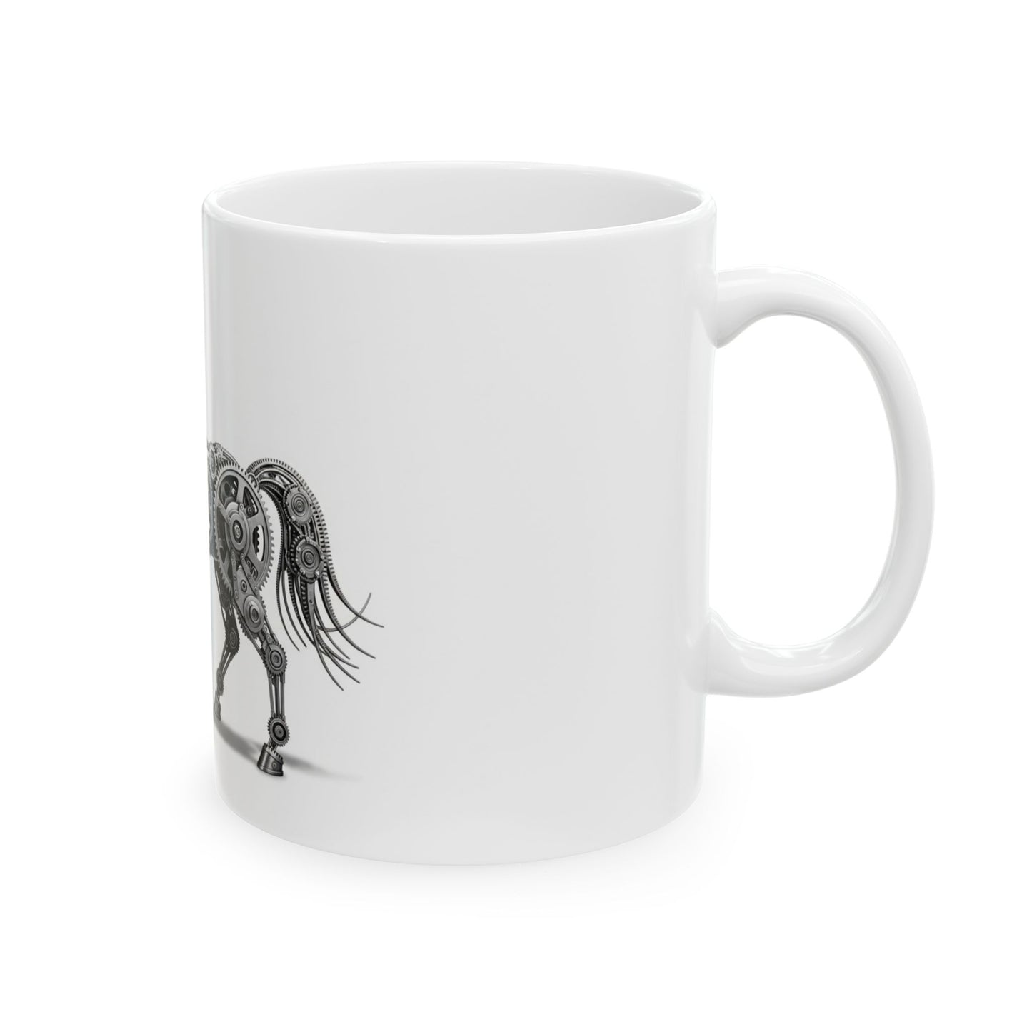 Mechanical Horse Ceramic Mug - Unique 11oz & 15oz Coffee Cup