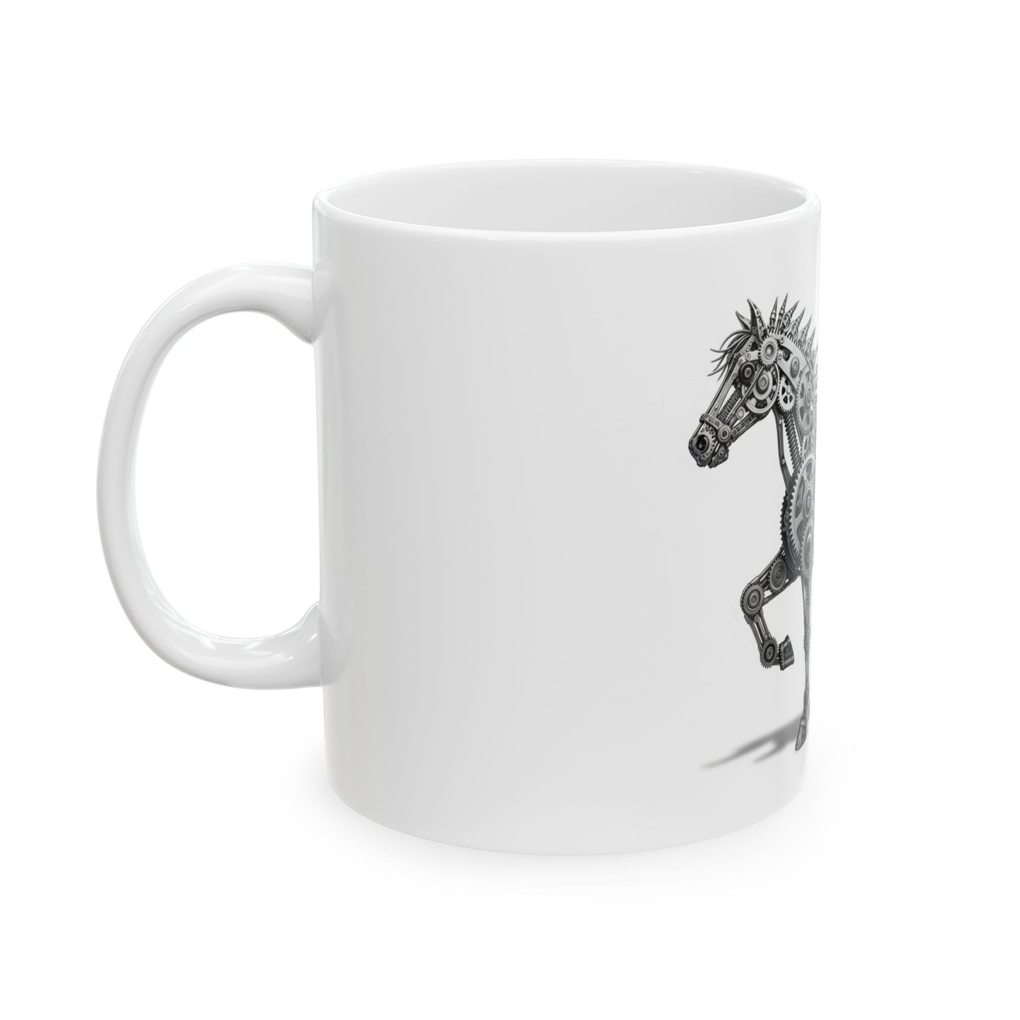 Mechanical Horse Ceramic Mug - Unique 11oz & 15oz Coffee Cup