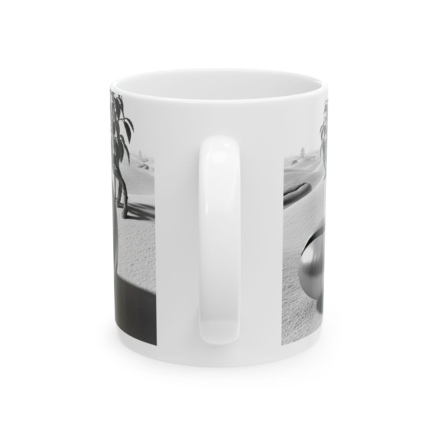 Mug - Coffee Bean Abstract Theme, Black and White - 11oz/15oz