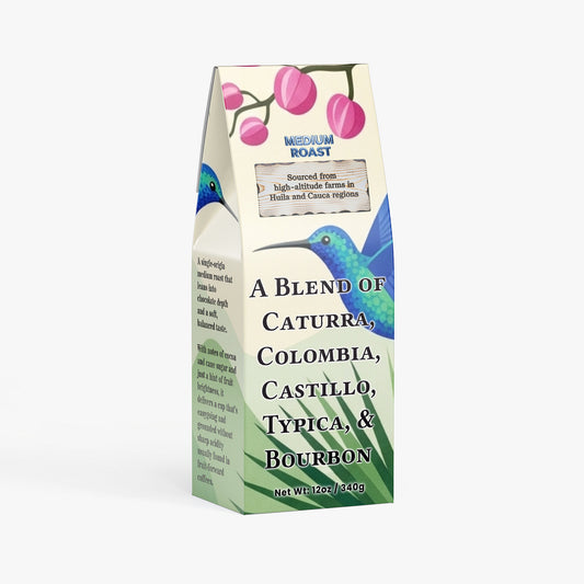 Velvet Cocoa Colombian Coffee - Single Origin Medium Roast - 12oz Ground