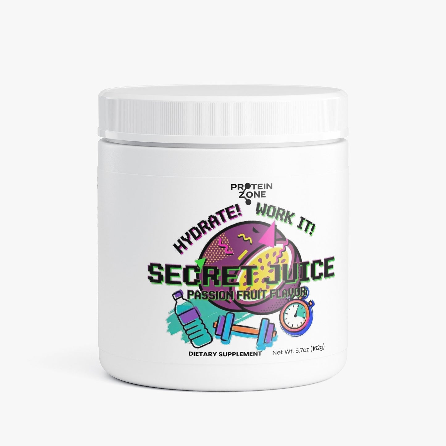 Secret Juice Passion Fruit Hydrating Powder bottle front label