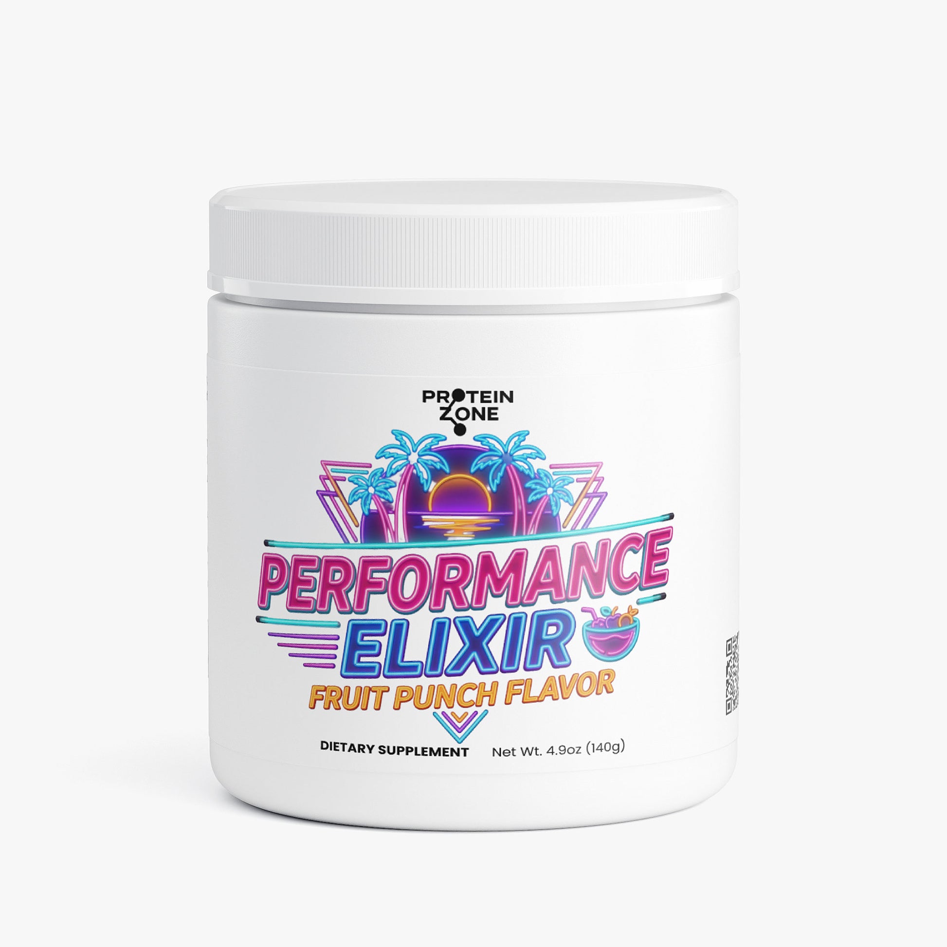 Performance Elixir Fruit Punch Energy and Focus Powder bottle front label