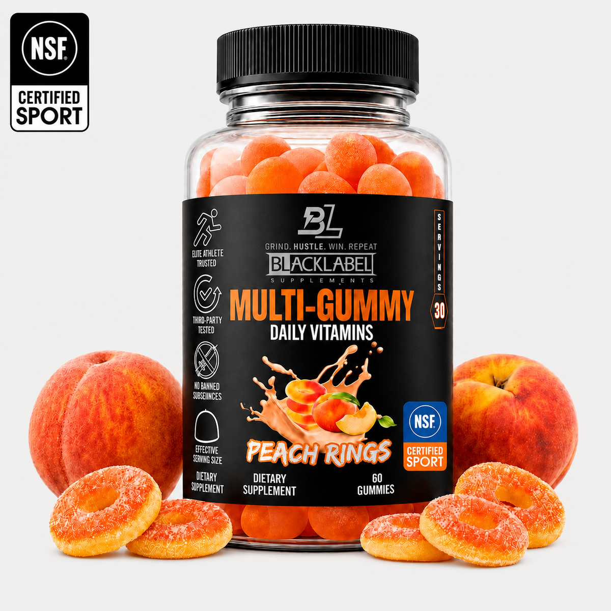 MULTI GUMMY Peach Rings Multivitamin Gummies