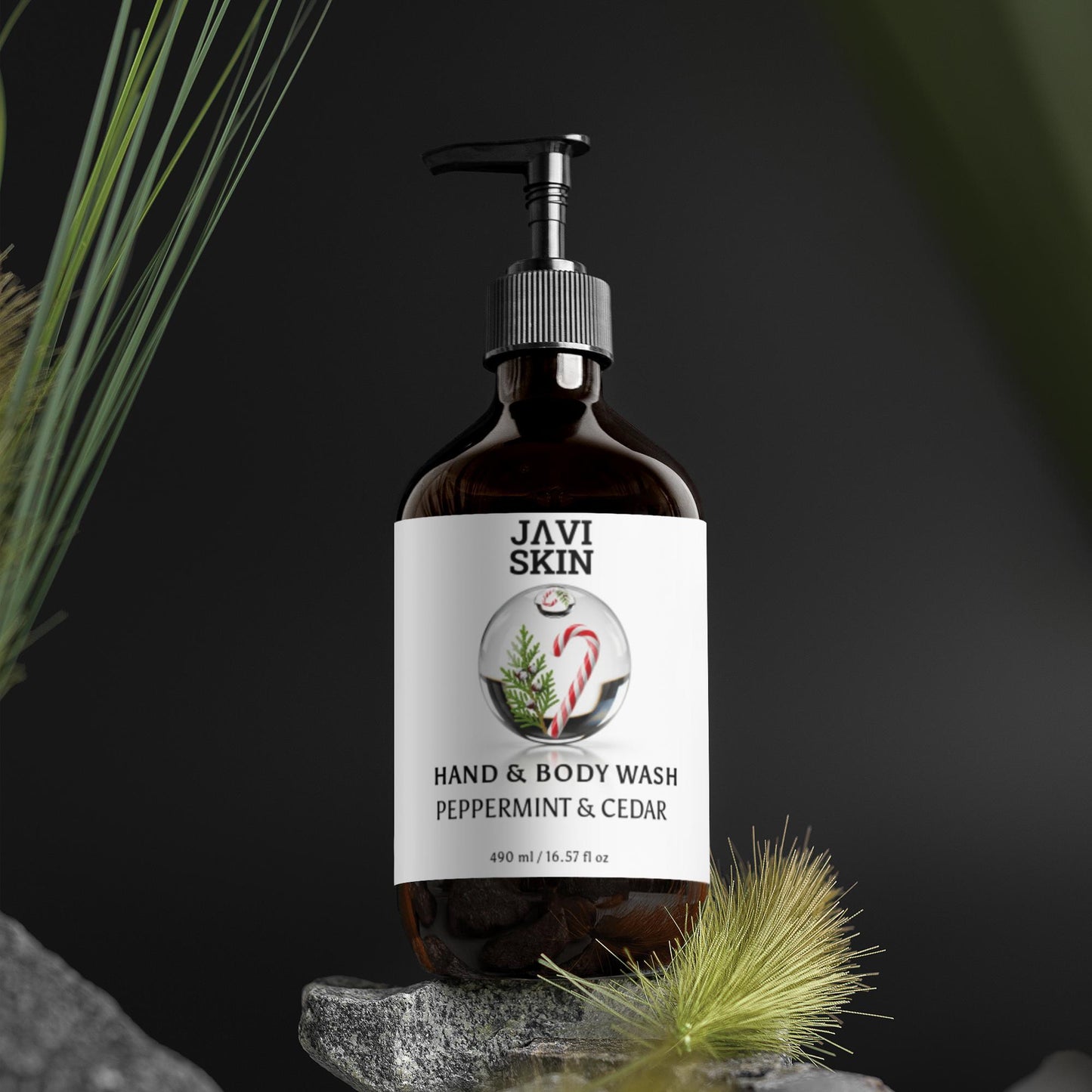 Hand & Body Wash, Peppermint & Dark Cedar