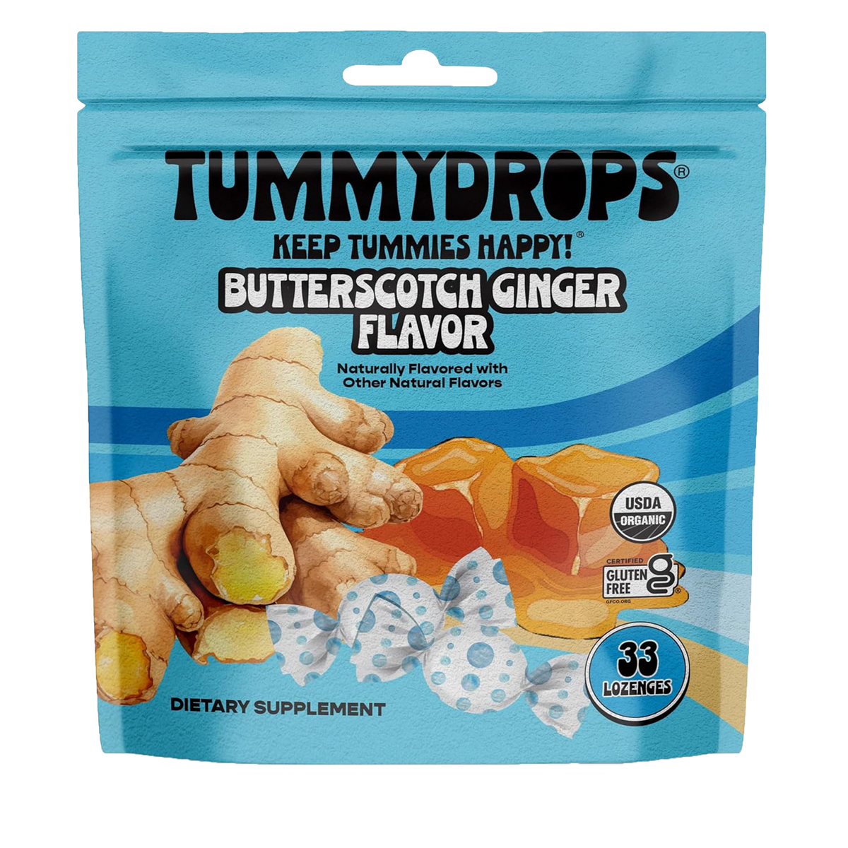 Organic Ginger Butterscotch Tummydrops, 33 ct