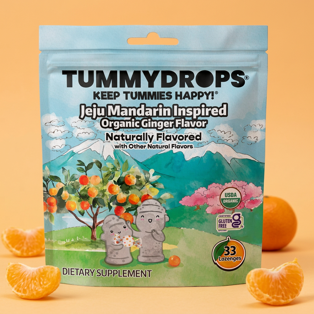 Organic Ginger Jeju Mandarin Tummydrops, 33 ct