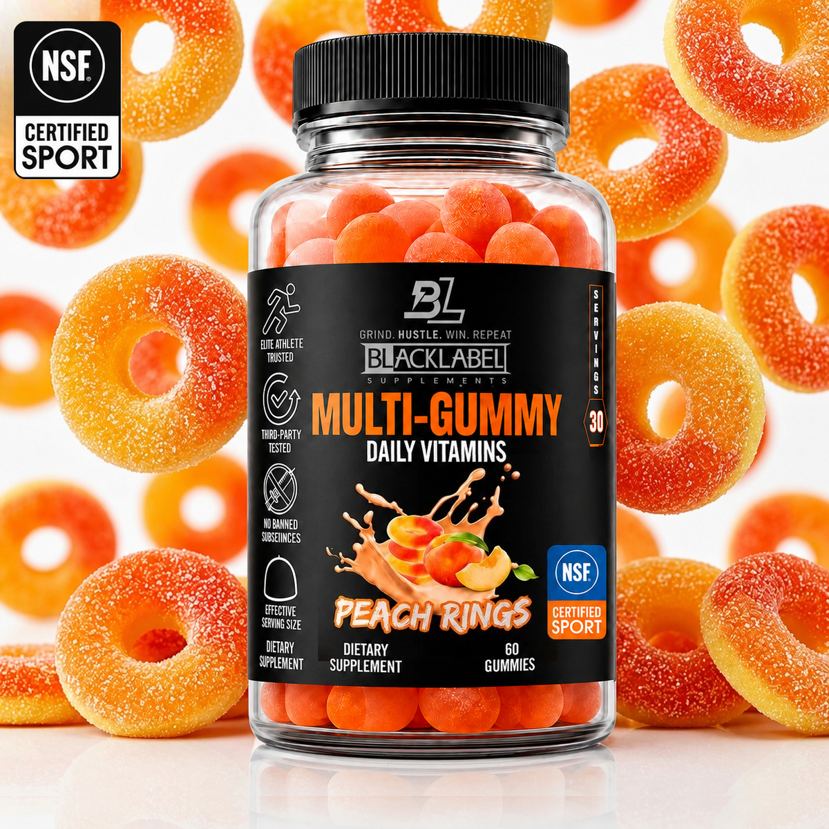 MULTI GUMMY Peach Rings Multivitamin Gummies
