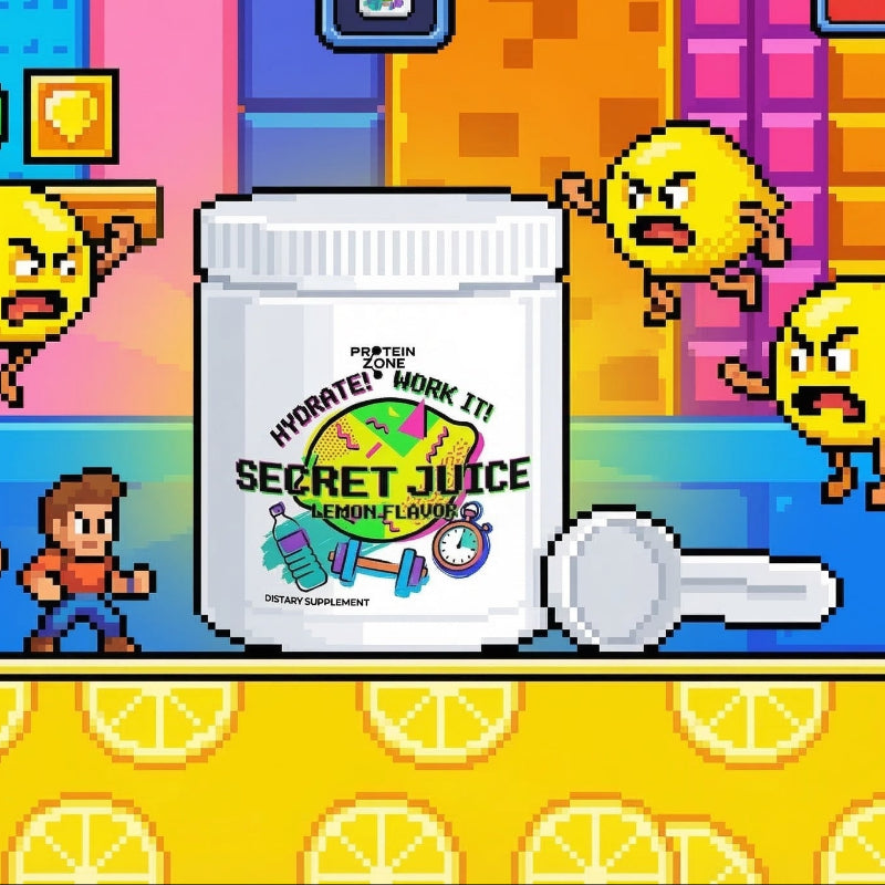 Secret Juice Lemon Hydrating Powder powder container on monster