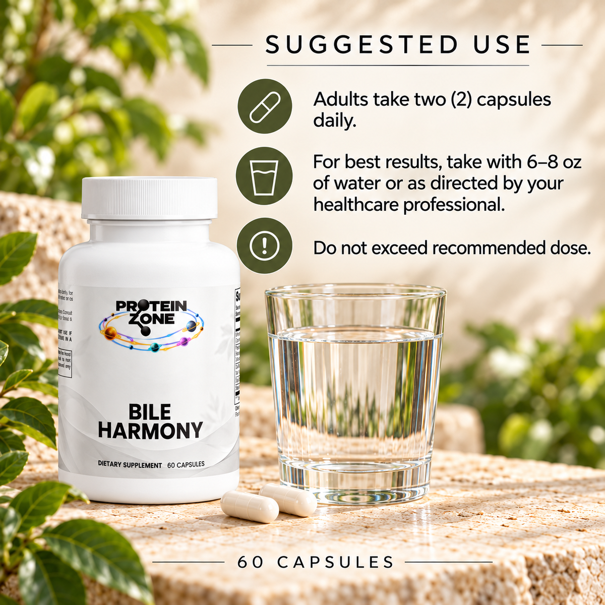 Bile Harmony suggested use — two capsules daily