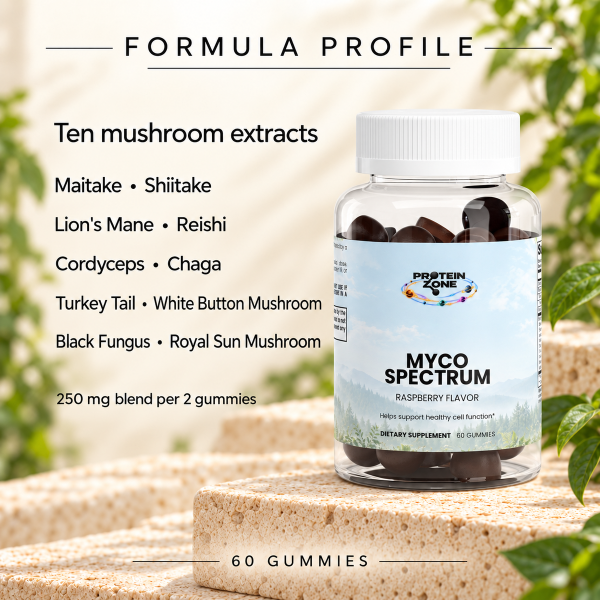 Myco Spectrum — Formula Profile — 250 mg blend per two gummies