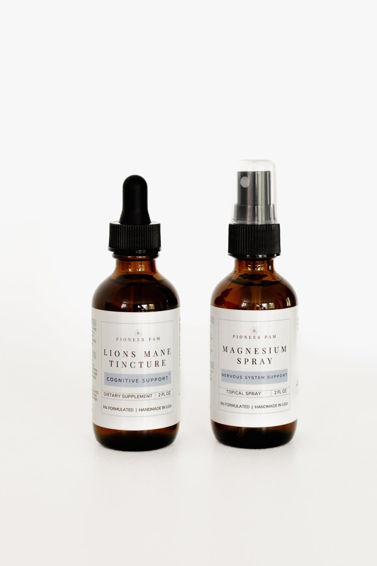 Lion’s Mane Tincture + Magnesium Spray Bundle (2 oz Each)