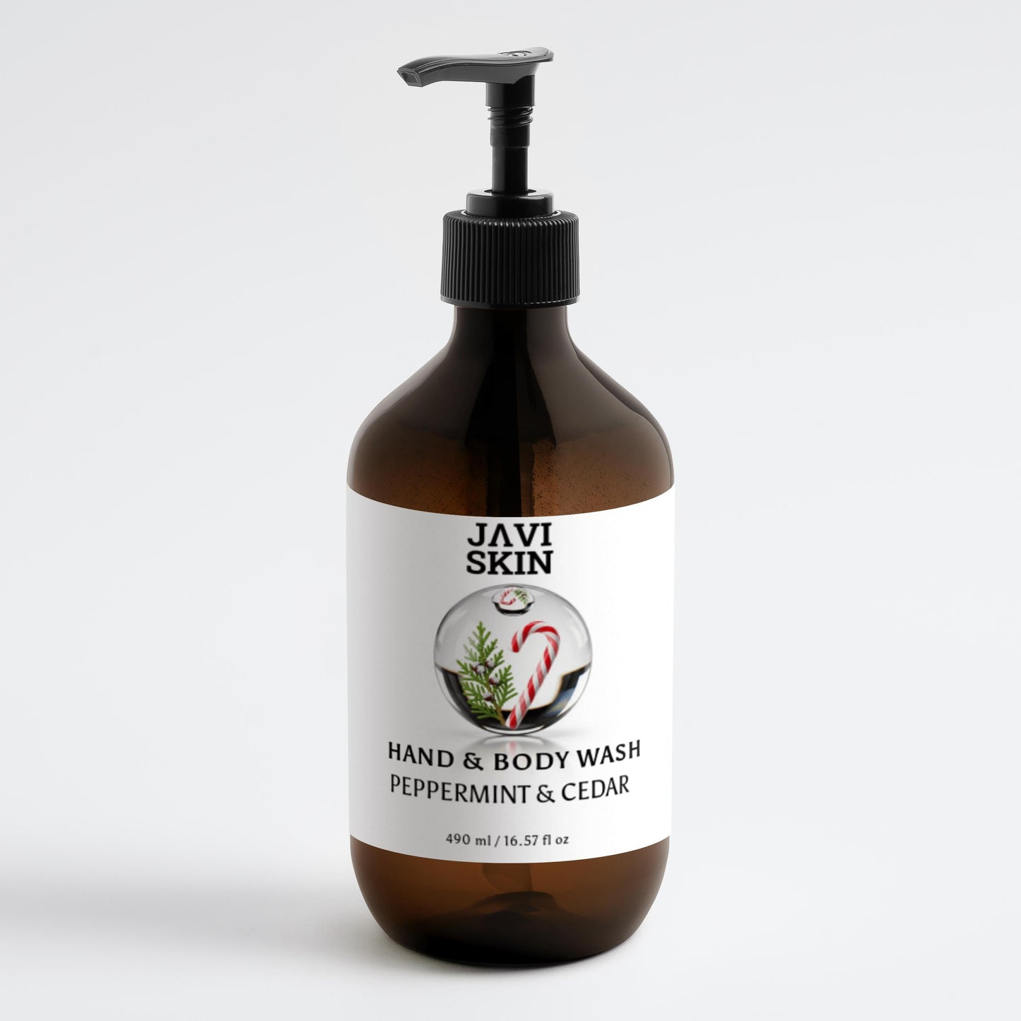 Hand & Body Wash, Peppermint & Dark Cedar