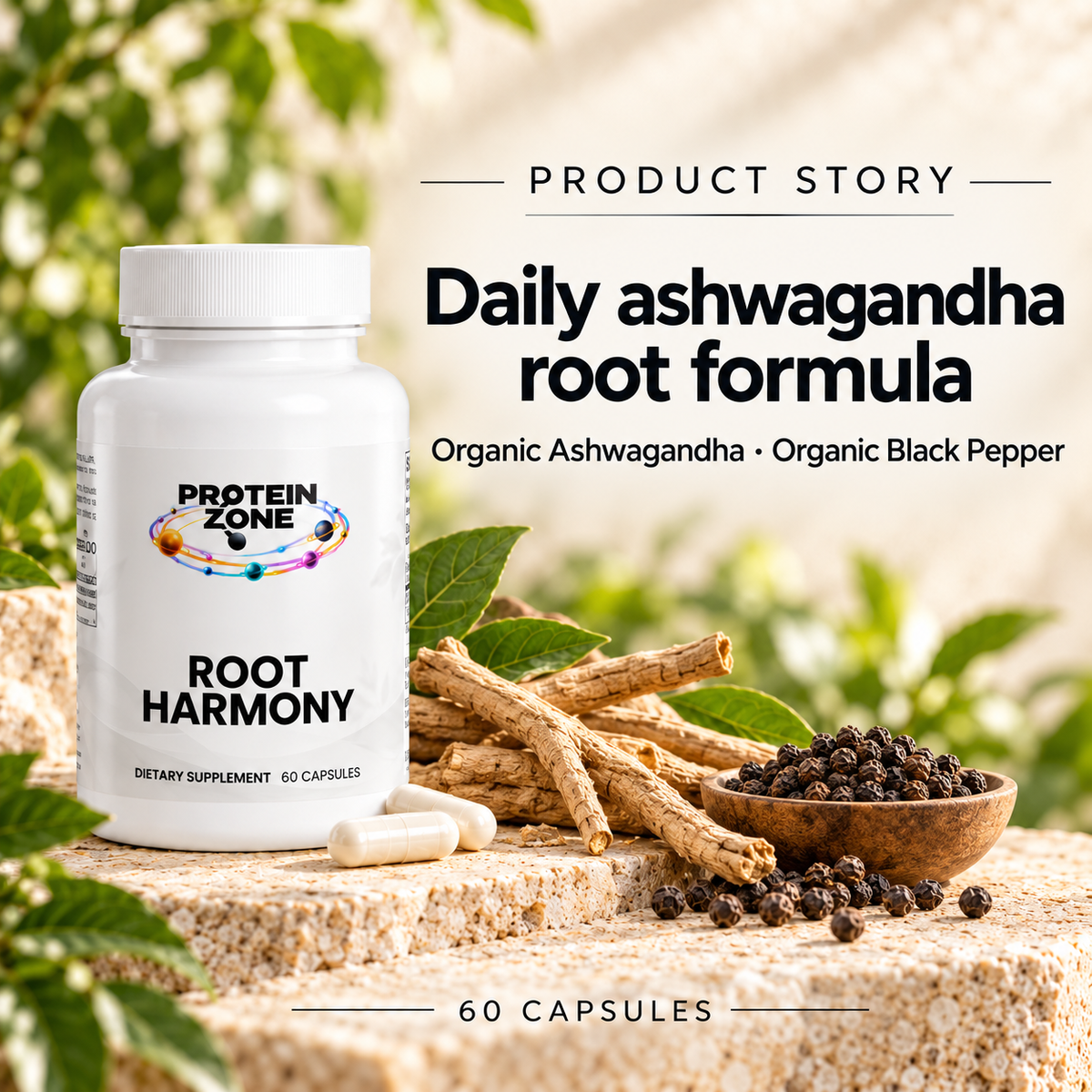 Root Harmony product story — daily ashwagandha root formula