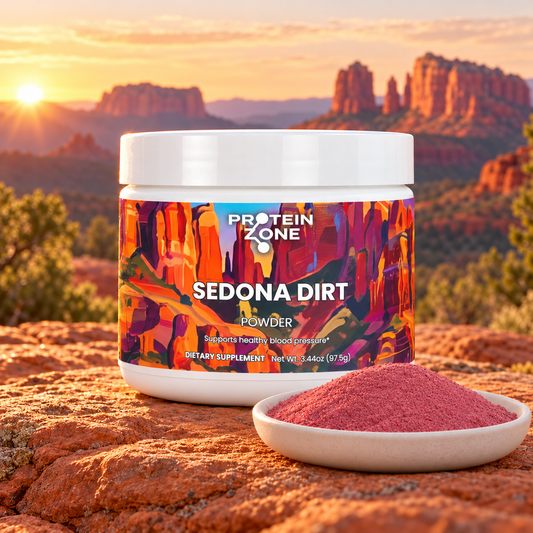 Sedona Dirt powder in a Sedona-inspired red-rock sunrise